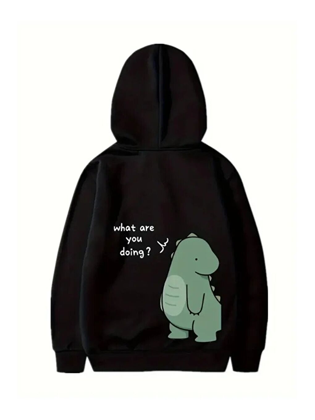 Siyah Sevgililer Günü Özel Unisex Kapüşonlu Baskılı Oversize Sweatshirt