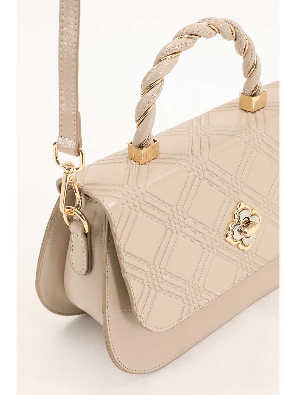 Ekru Vizon Rugan Kadın Omuz Çantası 930180-2