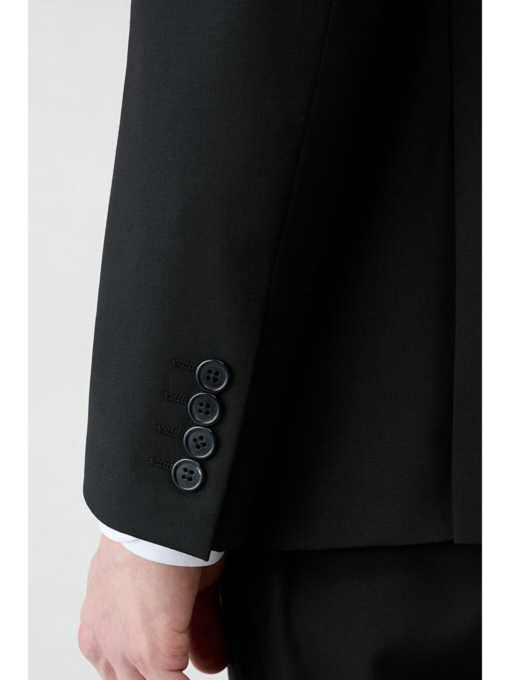 Siyah 6 Drop Regular Fit Standart Kesim Mono Yaka Klasik Elastanlı Takım Elbise-3