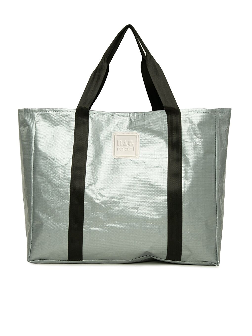 Gri Çift Şeritli Maxi Boy Plaj Çantası