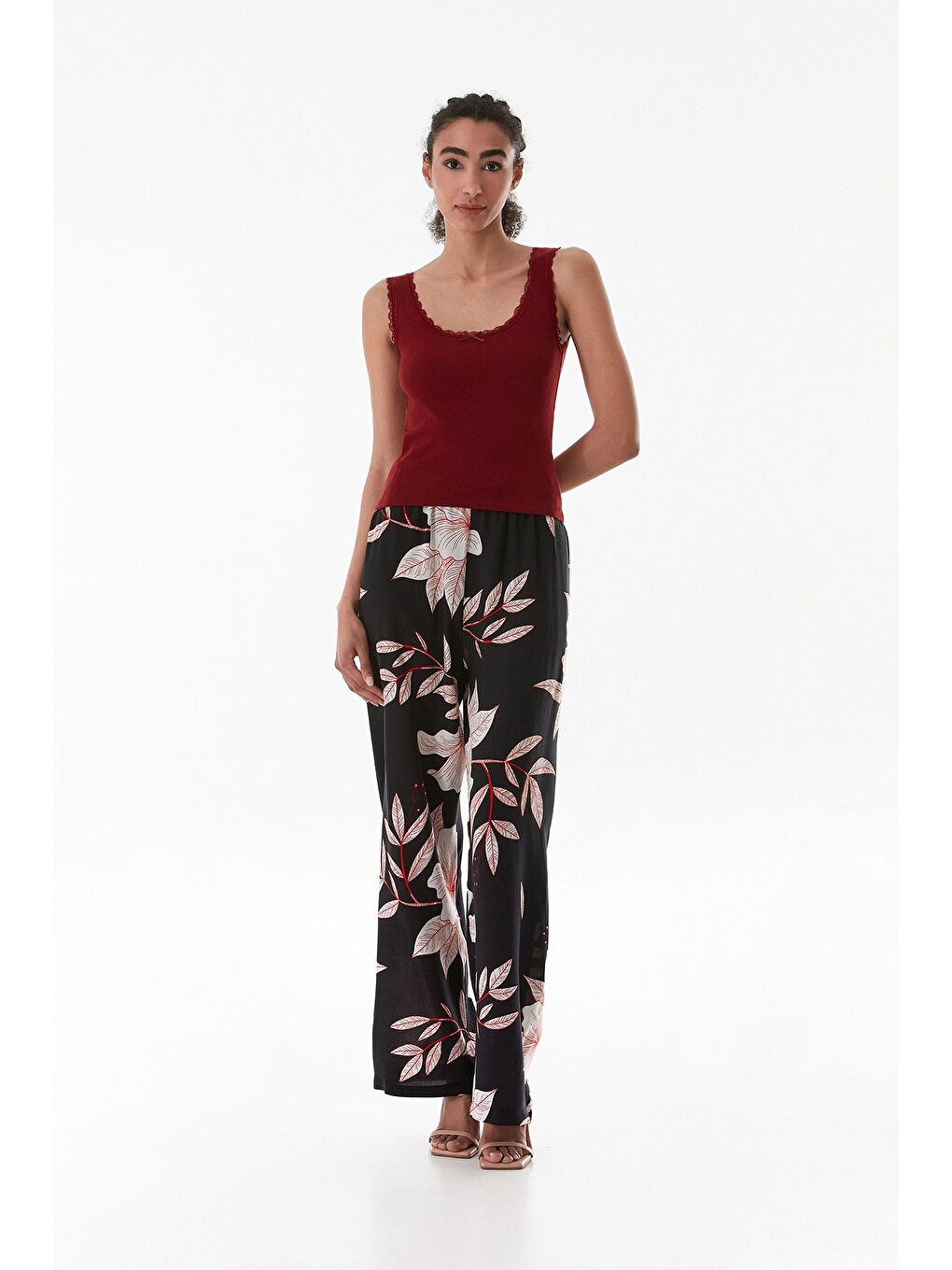 Bordo Basic Dantelli Askılı Body-2