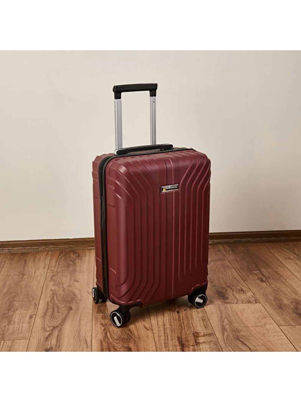 Vertical Line Kabin Boy ABS Valiz - Bordo - 57x37x23 cm-3