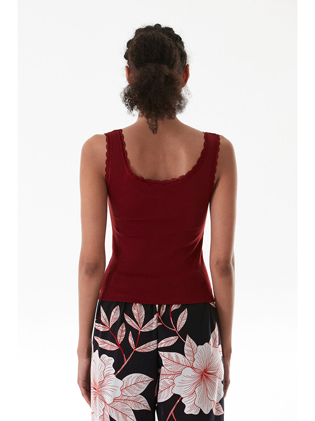 Bordo Basic Dantelli Askılı Body-3