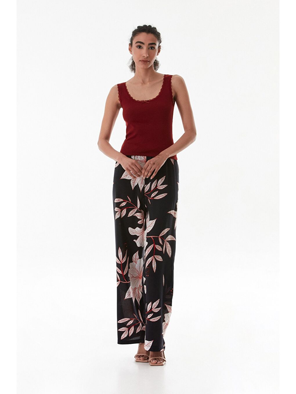 Bordo Basic Dantelli Askılı Body-4