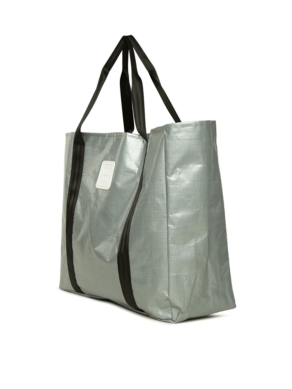 Gri Çift Şeritli Maxi Boy Plaj Çantası-1