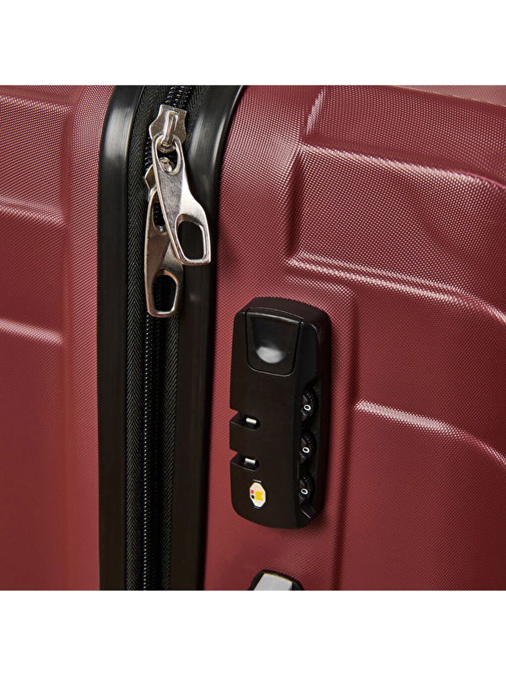 Vertical Line Orta Boy ABS Valiz - Bordo - 66x45x26 cm-3