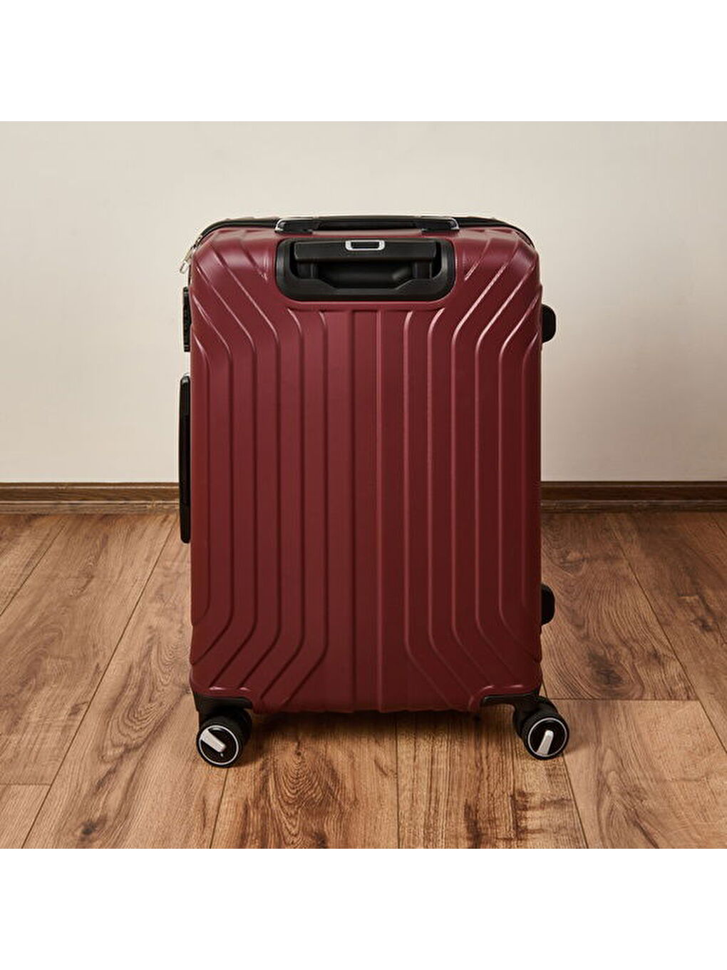 Vertical Line Orta Boy ABS Valiz - Bordo - 66x45x26 cm-4