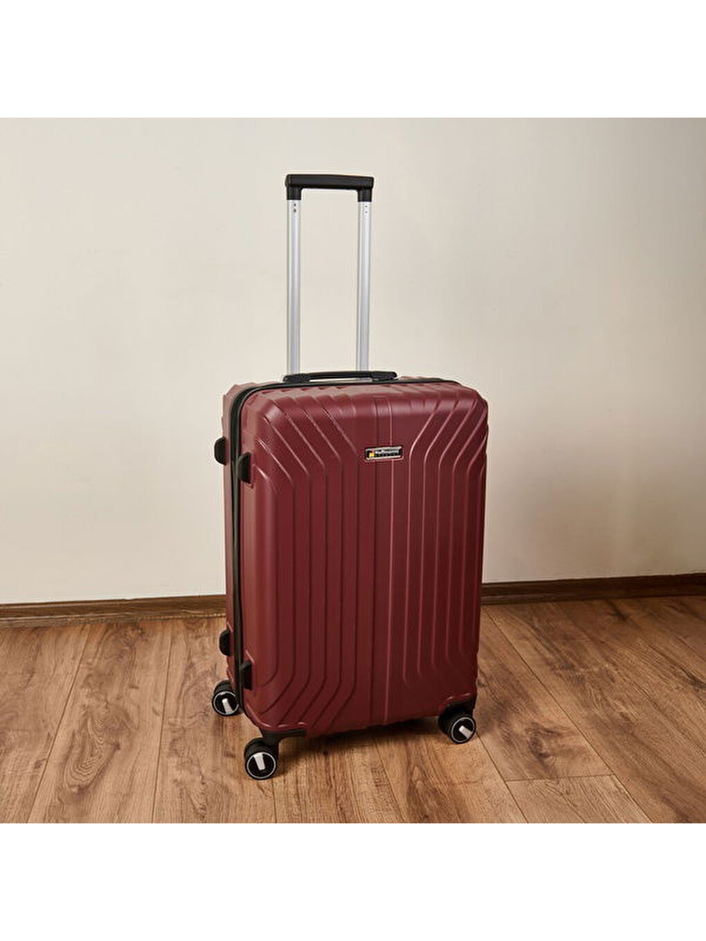 Vertical Line Orta Boy ABS Valiz - Bordo - 66x45x26 cm-5