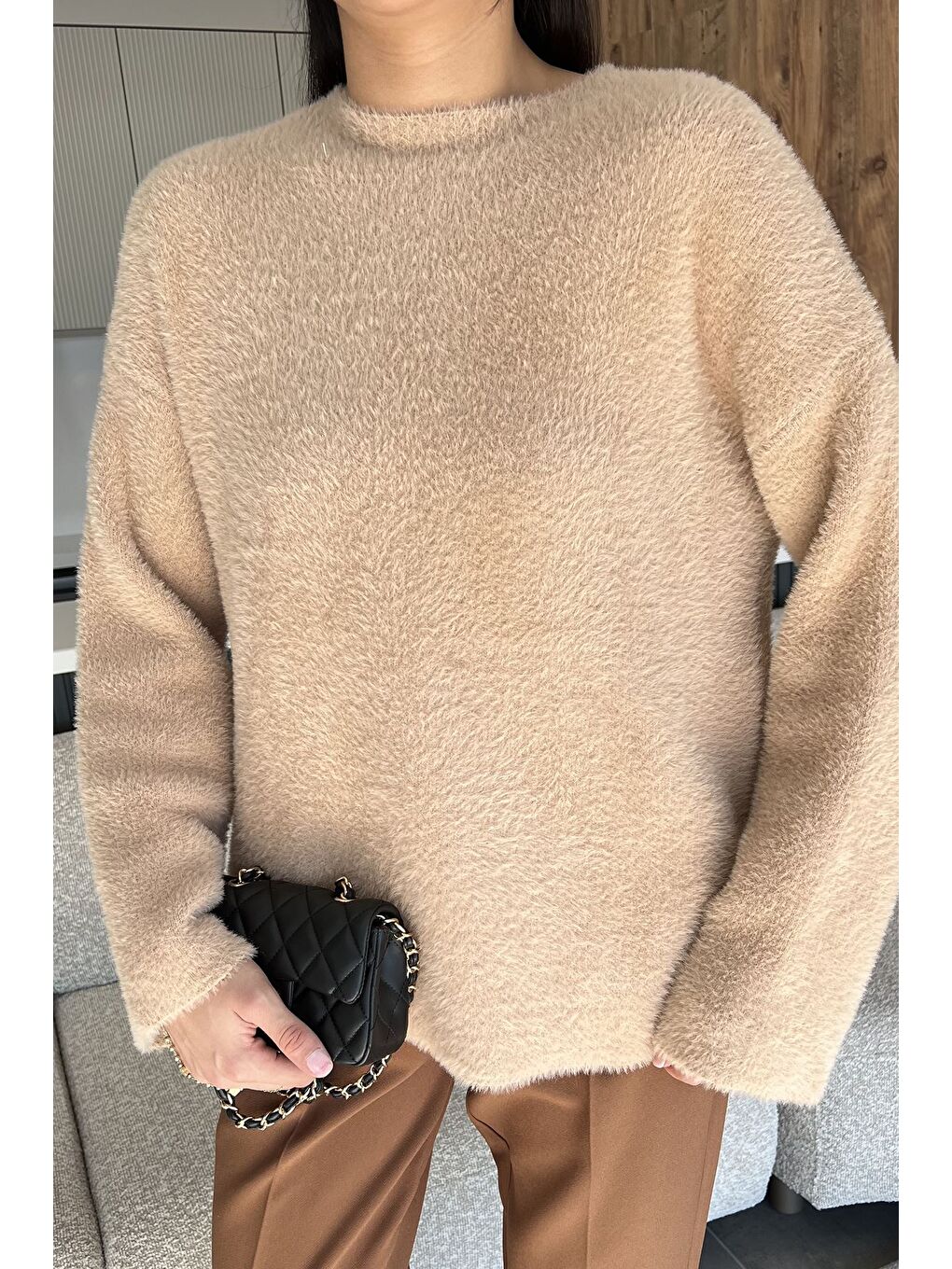 Bej Salaş Sakallı Triko Kazak (s,m,l,xl Uyumludur)-1