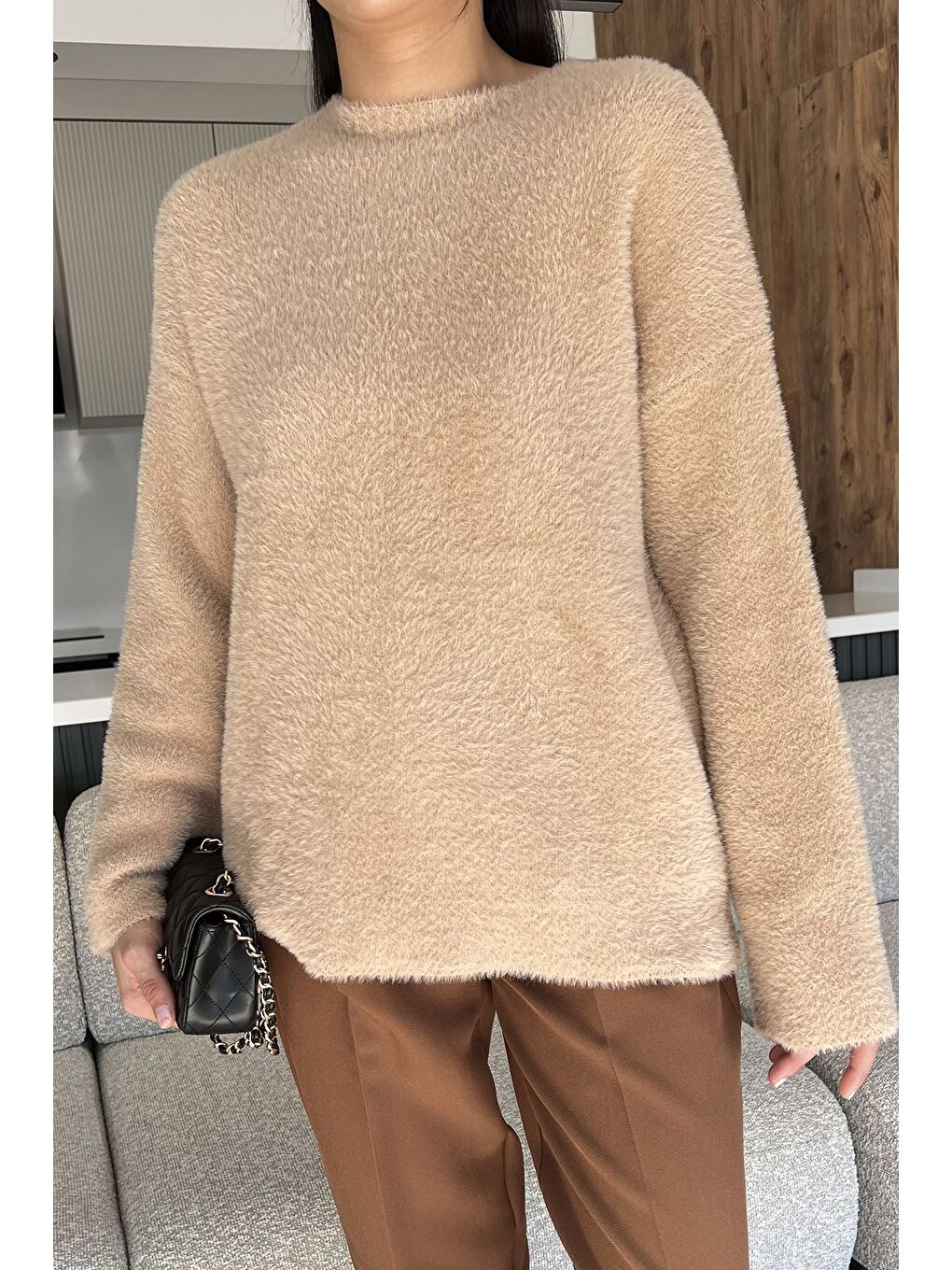 Bej Salaş Sakallı Triko Kazak (s,m,l,xl Uyumludur)-2