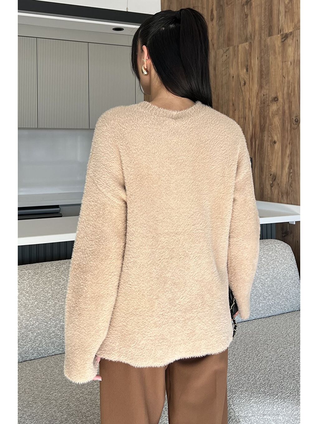 Bej Salaş Sakallı Triko Kazak (s,m,l,xl Uyumludur)-3