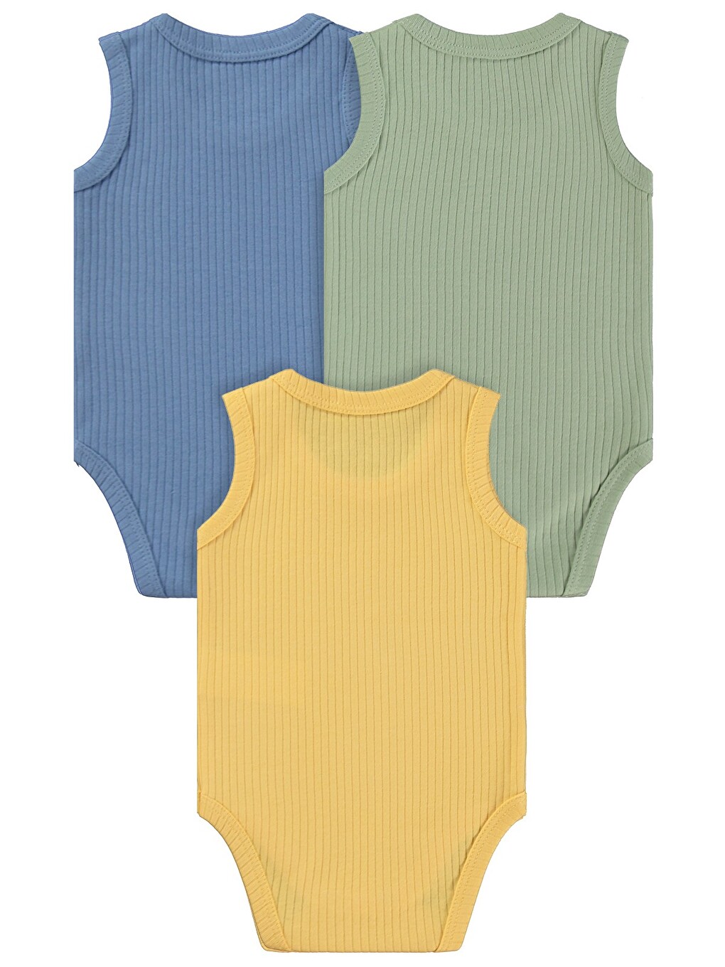 Askılı Basic 3'lü Set 1-18 Ay Çıtçıtlı Badi - Mavi-1