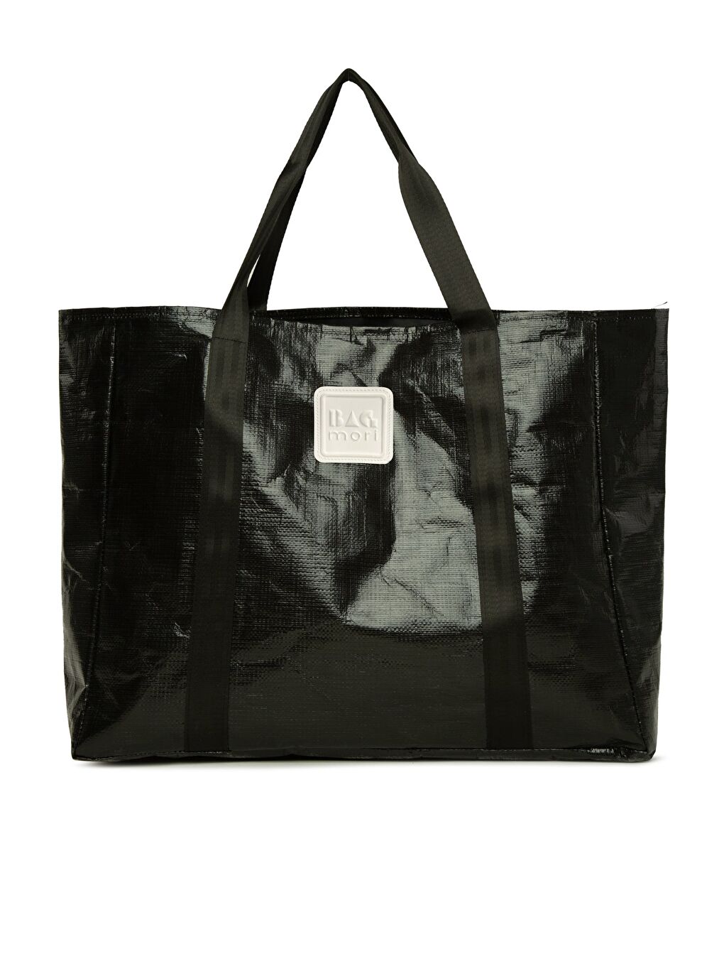 Siyah Çift Şeritli Maxi Boy Plaj Çantası