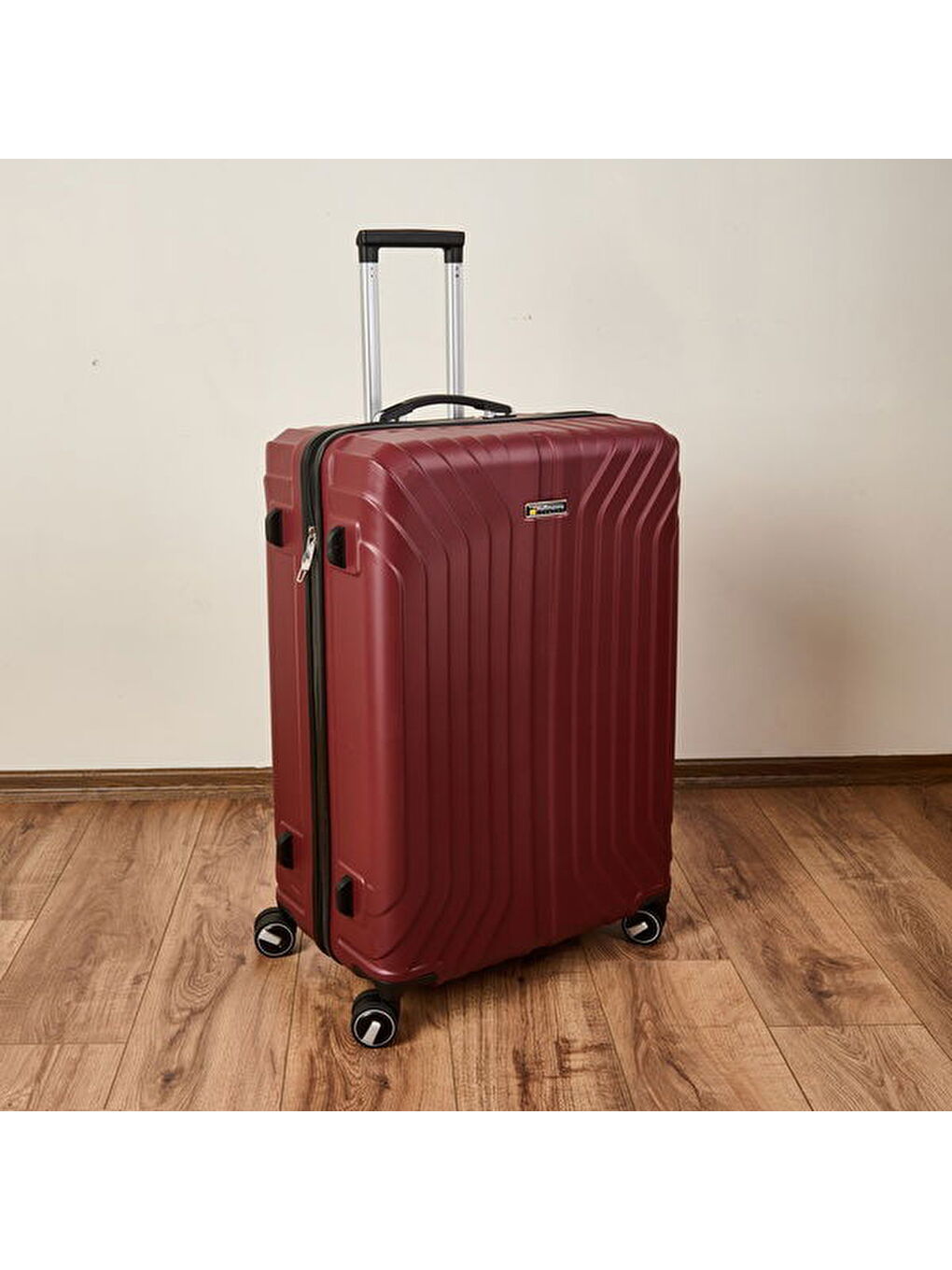 Vertical Line Büyük Boy ABS Valiz - Bordo - 76x52x30 cm-3