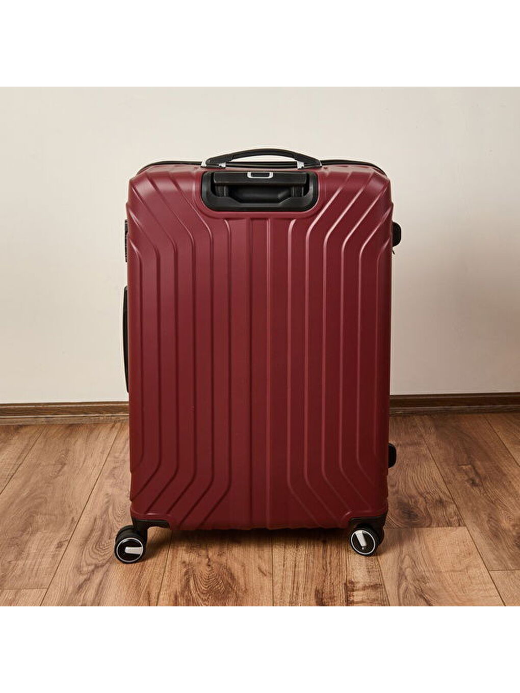 Vertical Line Büyük Boy ABS Valiz - Bordo - 76x52x30 cm-5