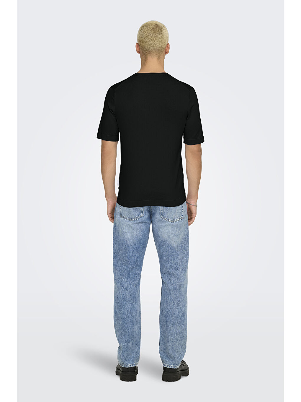 Siyah Onswyler Regular Fit Bisiklet Yaka Tişört 22022928-1