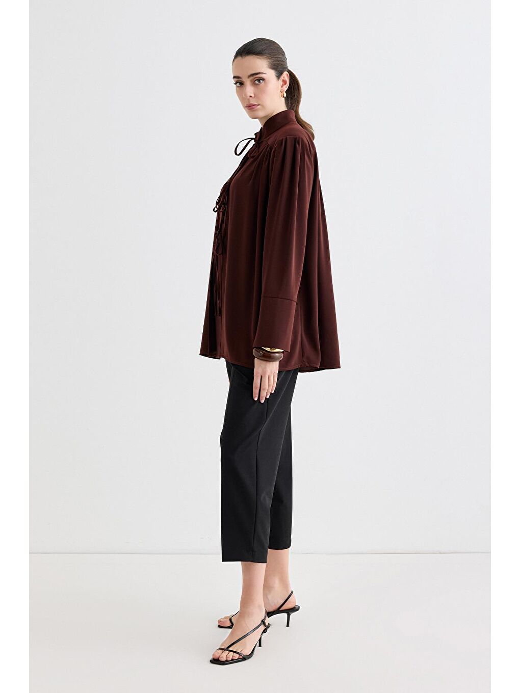 Kahverengi Valen Vatkalı Gömlek Ceket Kahve-2