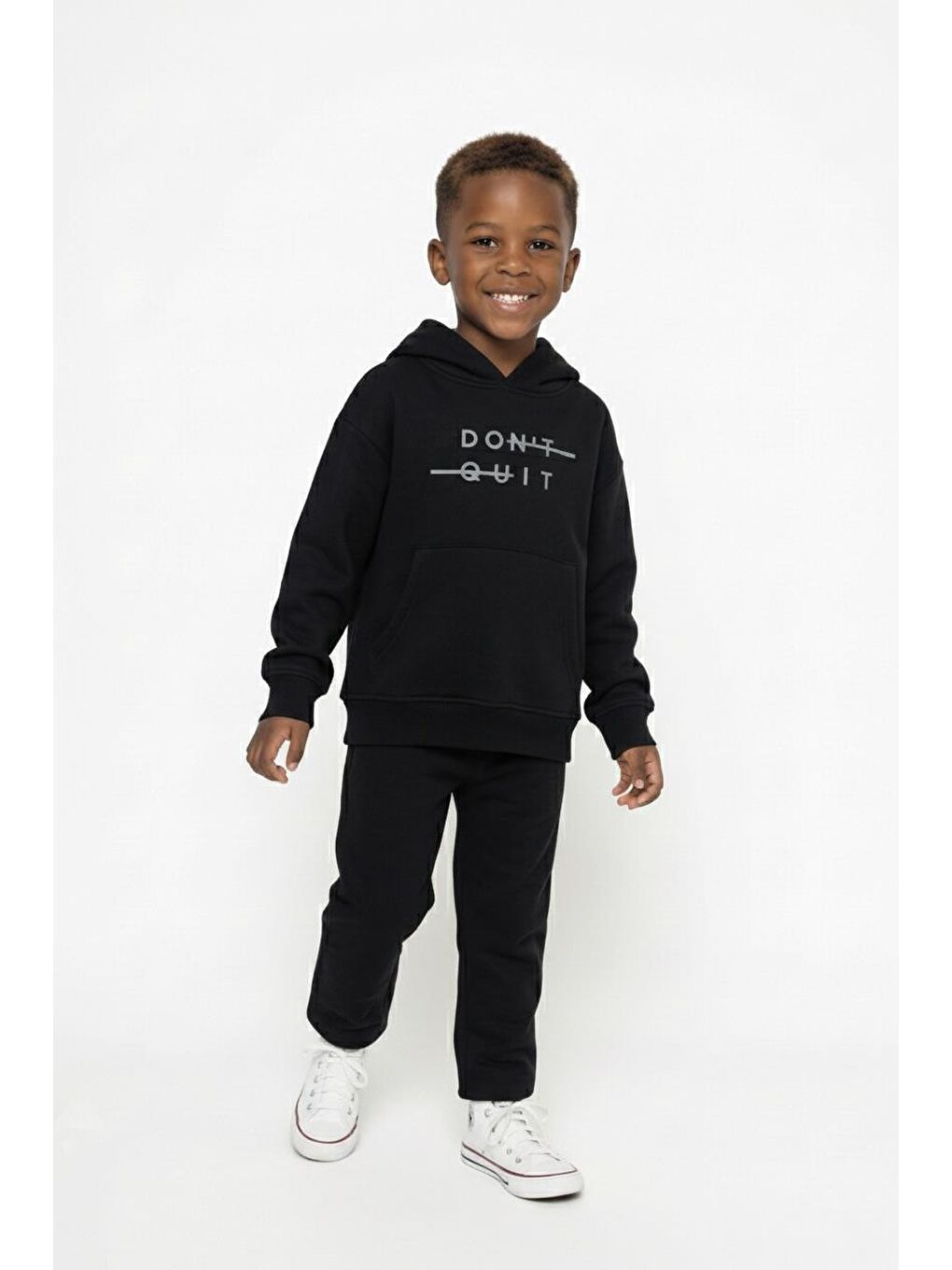 Siyah Kapüşonlu Kanguru Sweat-1