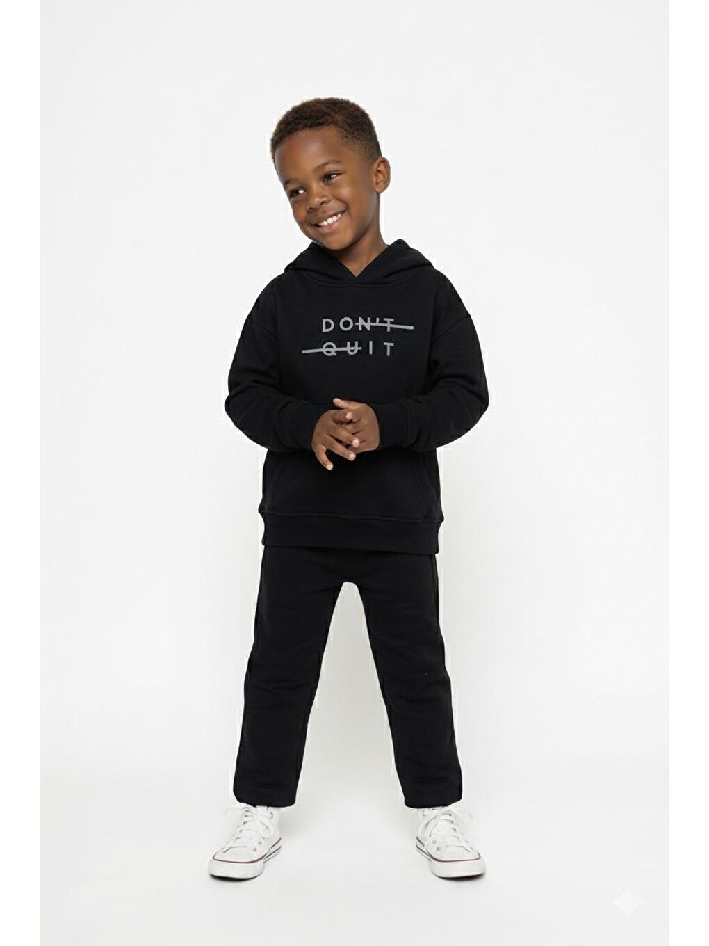 Siyah Kapüşonlu Kanguru Sweat-2