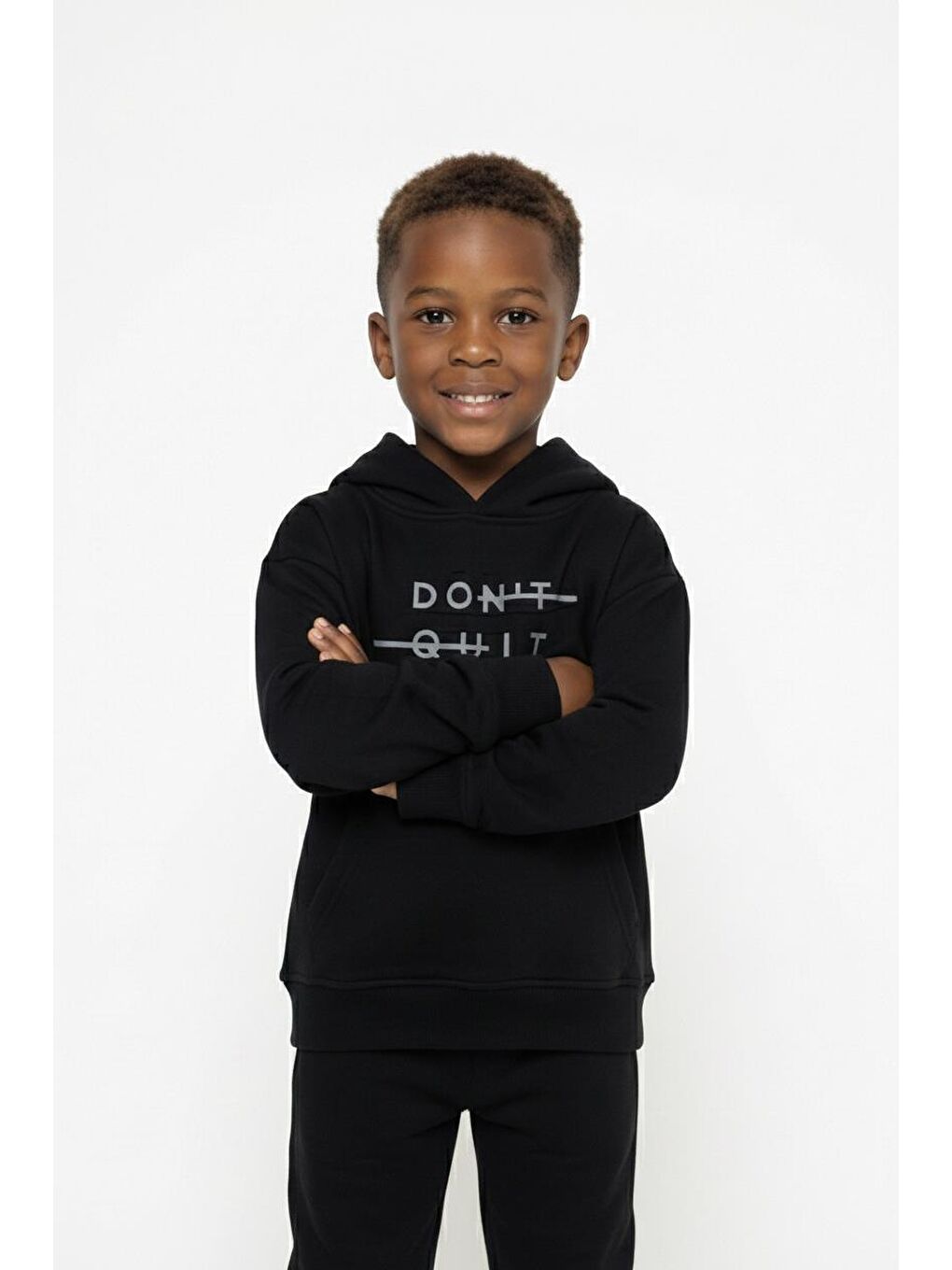 Siyah Kapüşonlu Kanguru Sweat-3