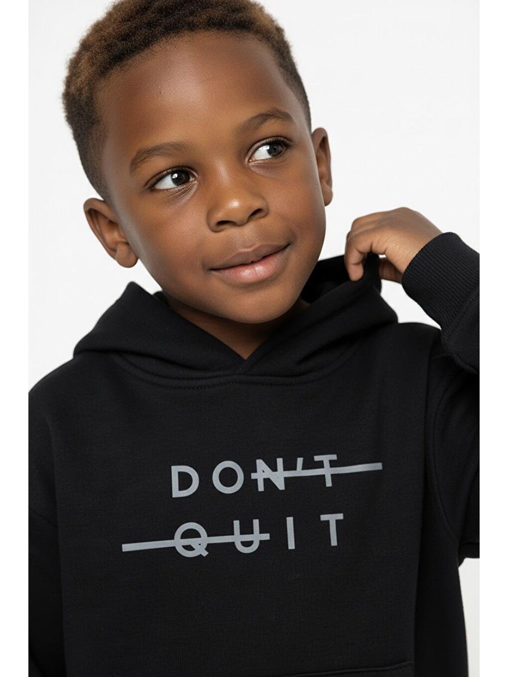 Siyah Kapüşonlu Kanguru Sweat-4