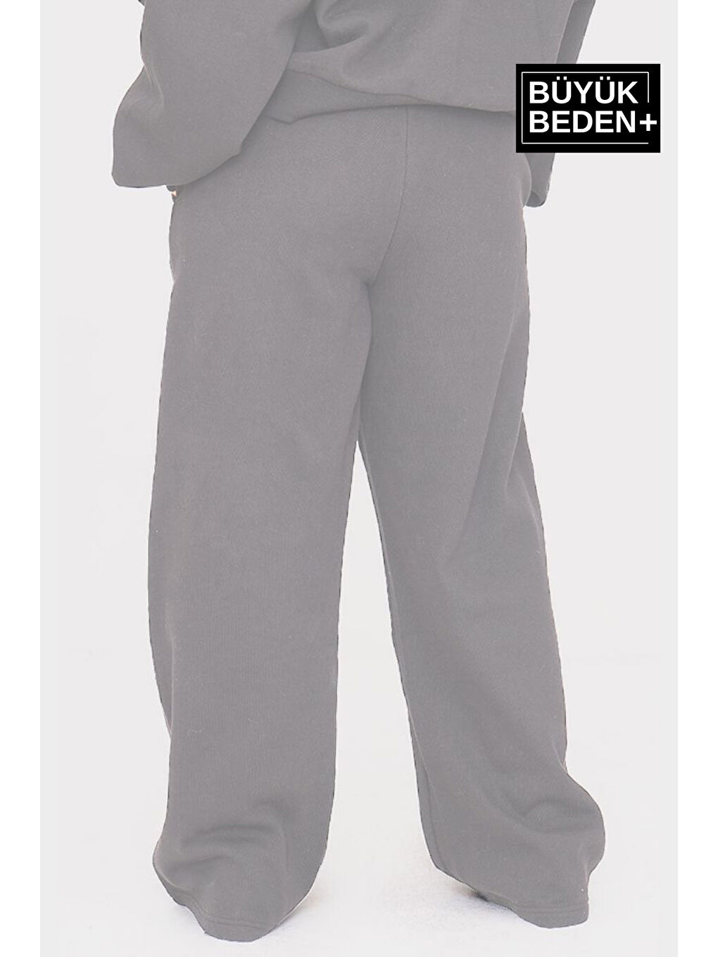 Gri Kadın Büyük Beden Brooklyn Baskılı İnce Eşofman Altı SPR25BEAK54-1