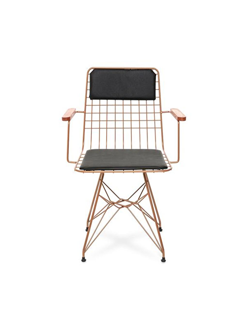 Kollu Tel Sandalye - Siyah / Bakır - 82x45x56 cm-2
