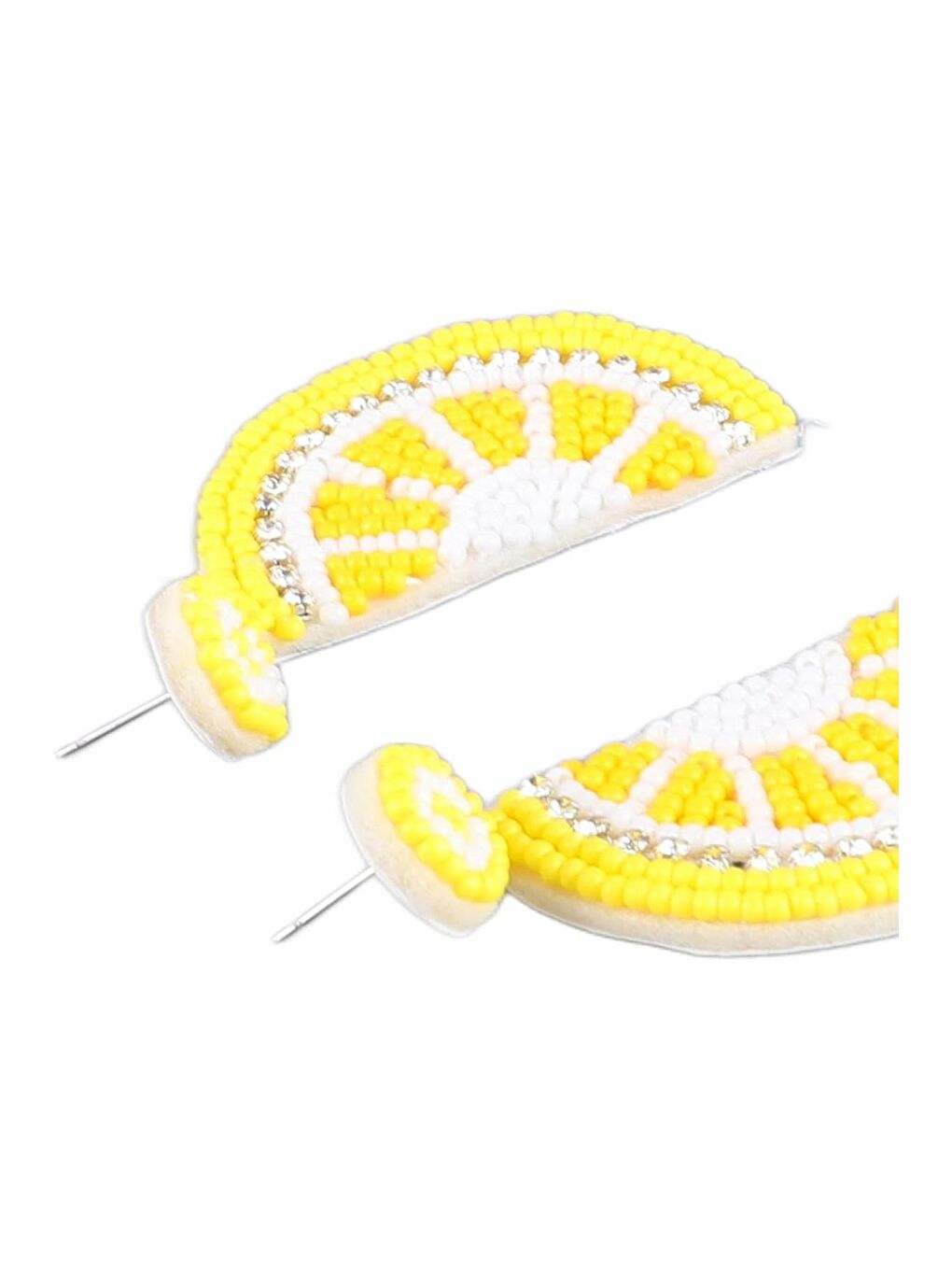 Sarı El Yapımı Boncuklu Limon Küpe-6