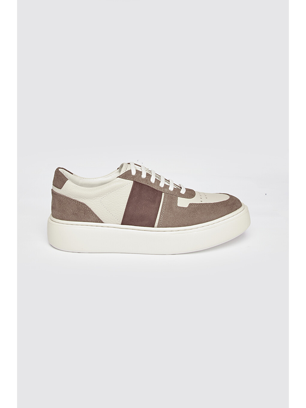 Kahverengi Erkek Kahve-Bej Sneaker Spor Ayakkabı