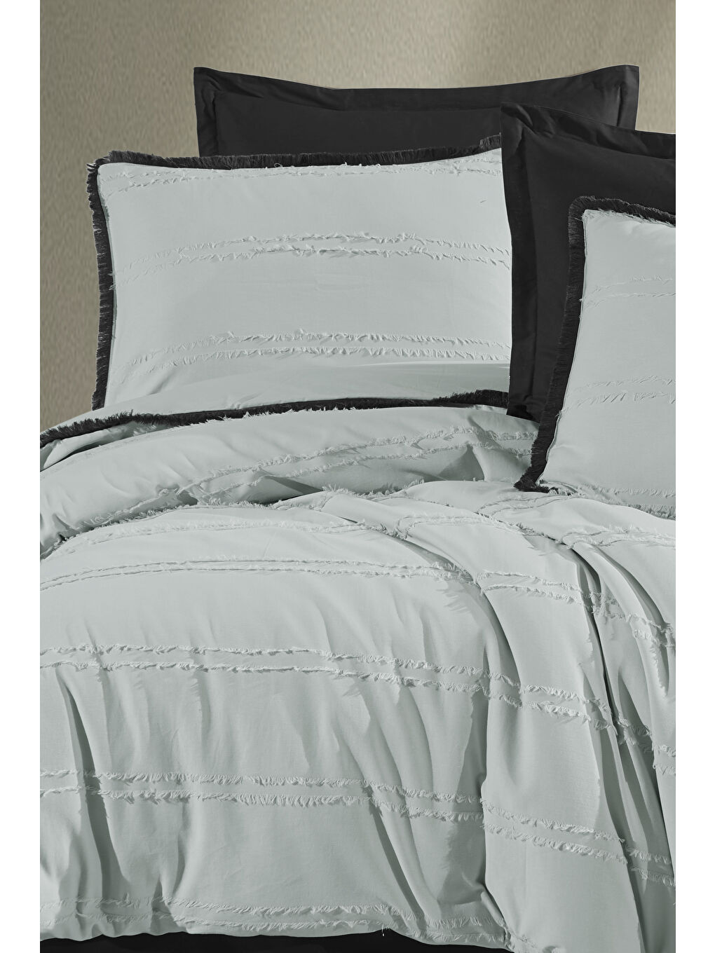 Yeşil %100 Pamuk Çift Kişilik Püsküllü Nevresim Seti Bonami Ada Çayı-2