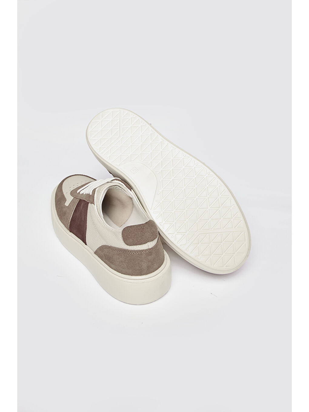 Kahverengi Erkek Kahve-Bej Sneaker Spor Ayakkabı-1
