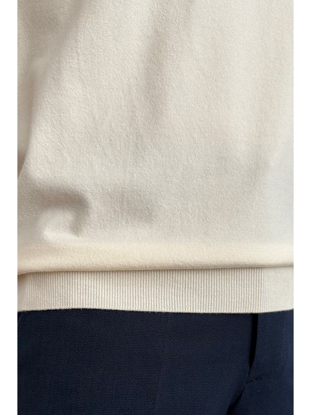 Erkek Beyaz Slim Fit Bisiklet Yaka Triko T-Shirt-5