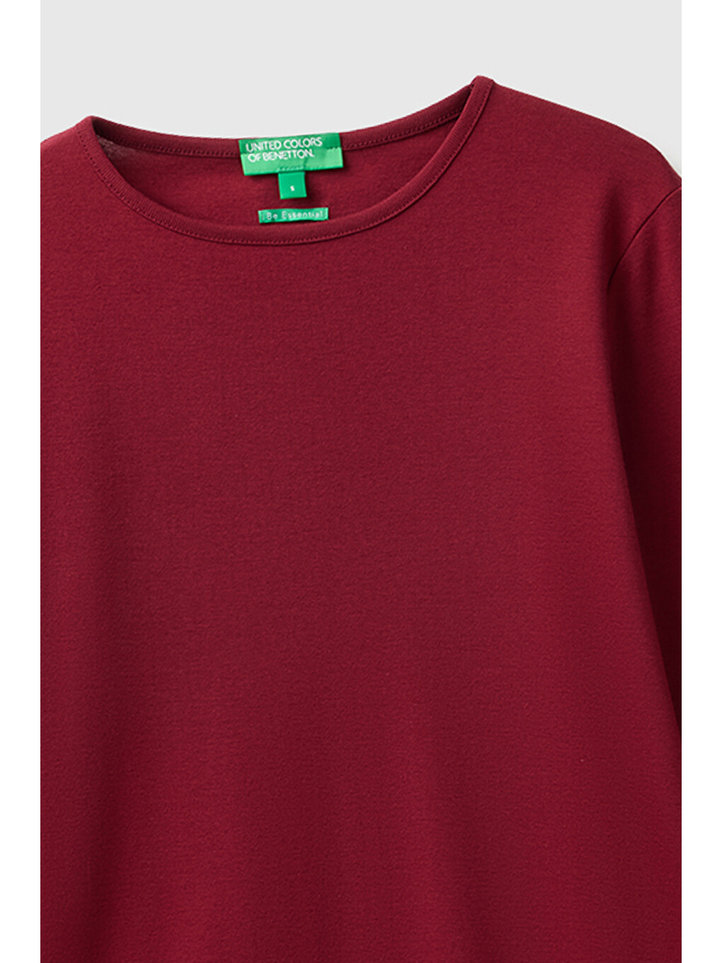Kadın Mürdüm %100 Pamuk Slim Fit Ribanalı Uzun Kollu T-shirt-2