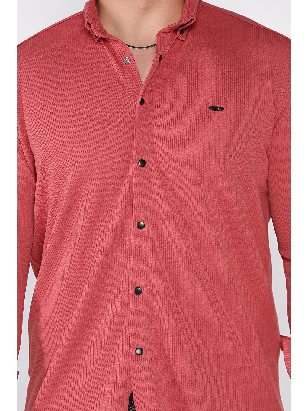 Pembe Erkek Uzun Kol Elastanlı Gömlek-3