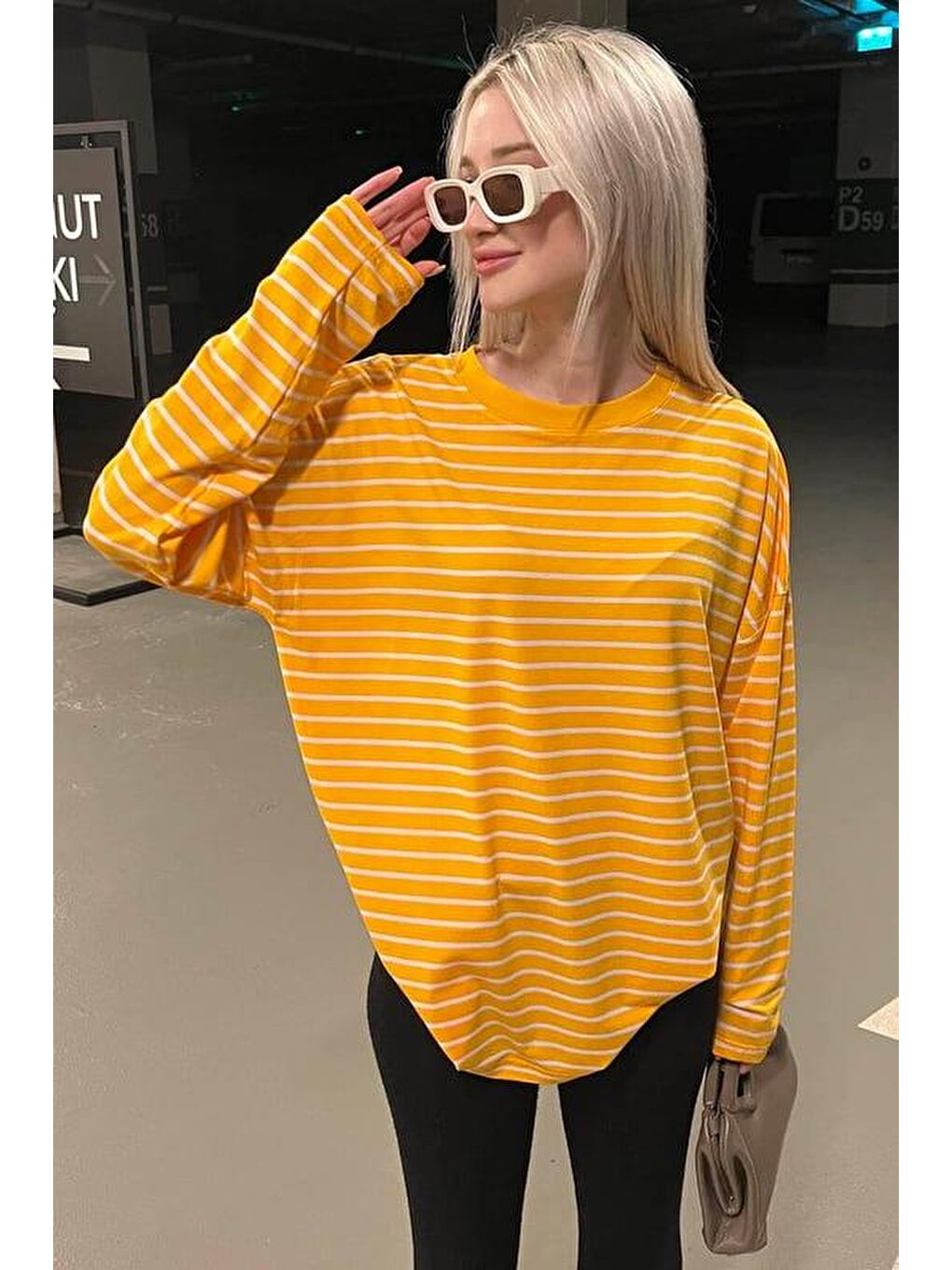 Turuncu Çizgili Sweatshirt Mg2572-2