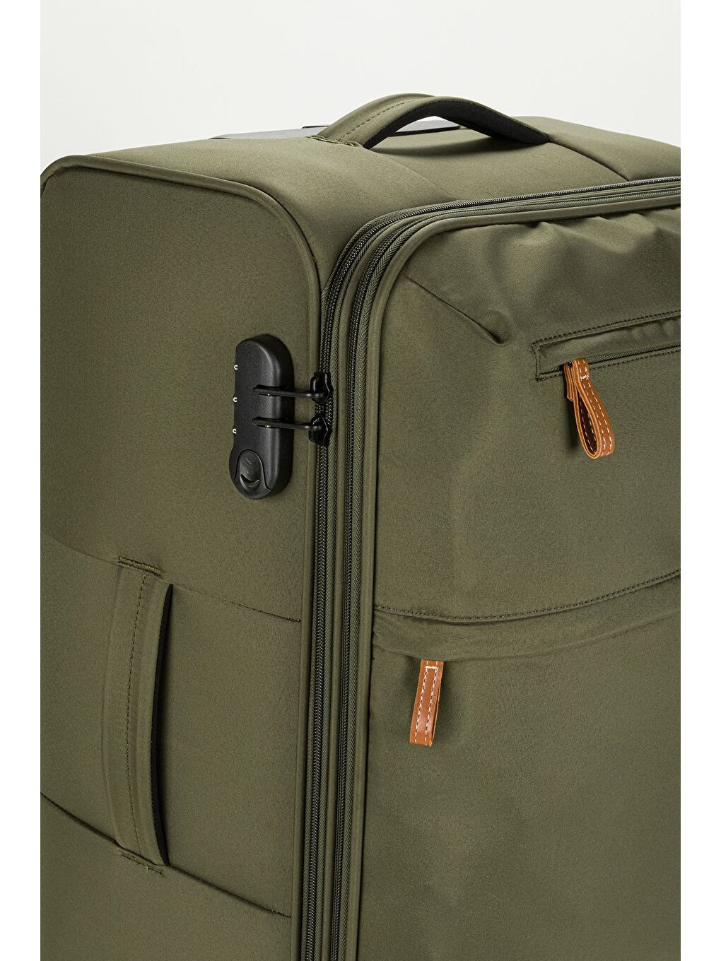 Unisex  Ekstra Hafif Haki Kumaş Kabin Boy Valiz-3