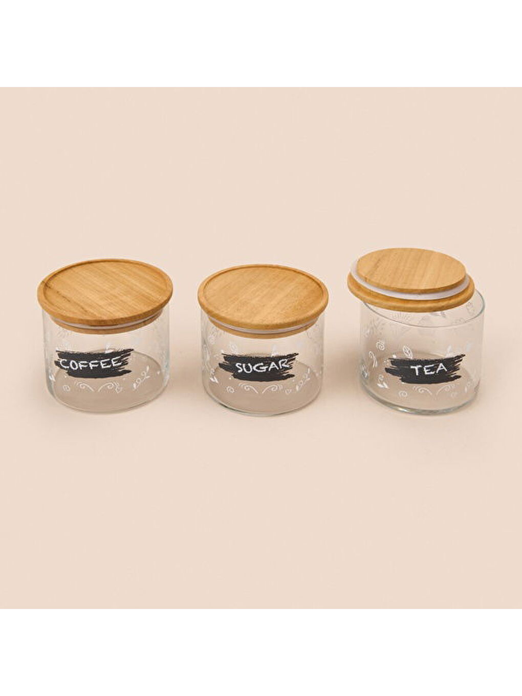 Karışık Siena 3'lü Kavanoz Seti - Şeffaf / Açık Kahverengi-2