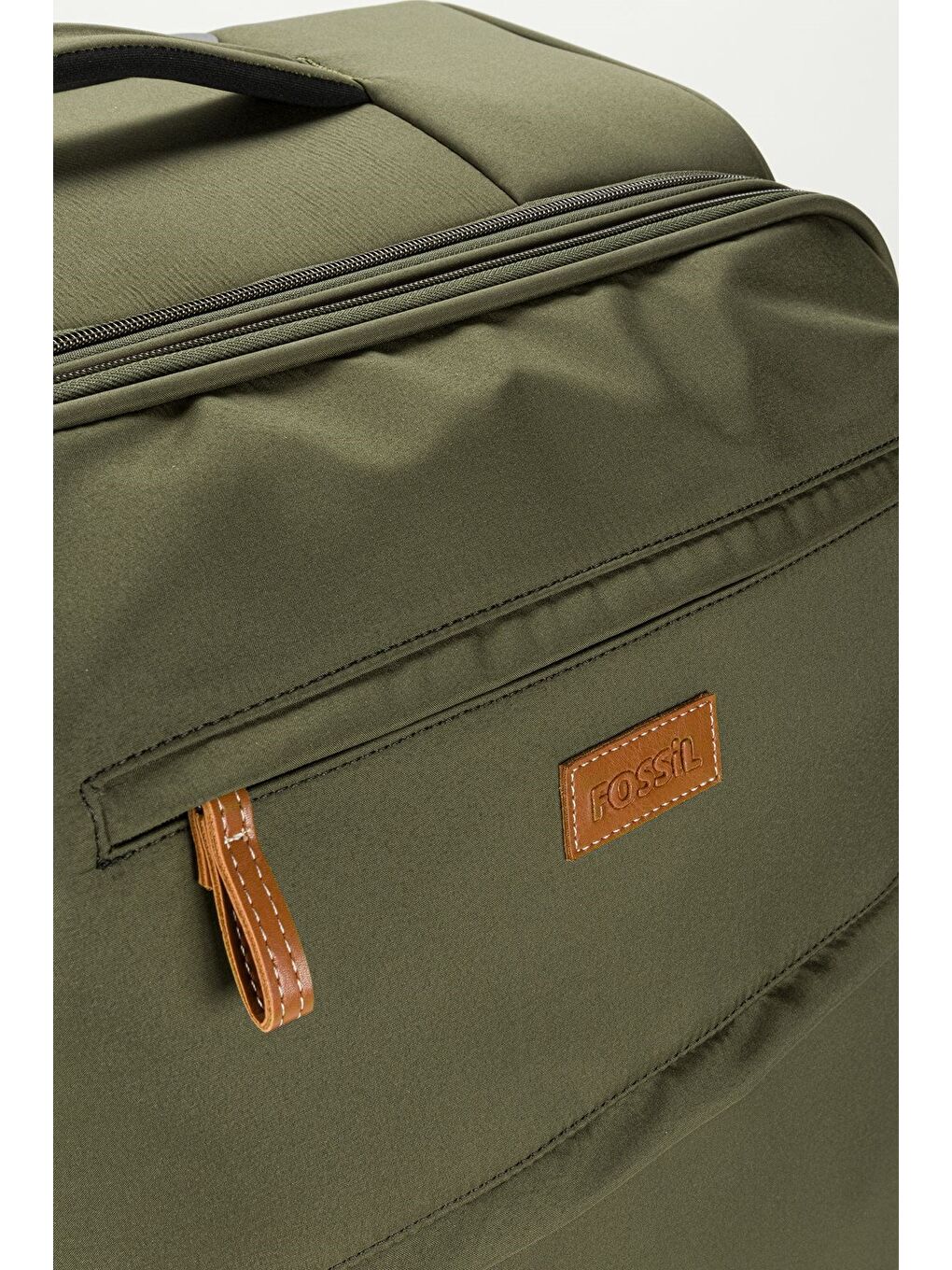 Unisex  Ekstra Hafif Haki Kumaş Kabin Boy Valiz-4