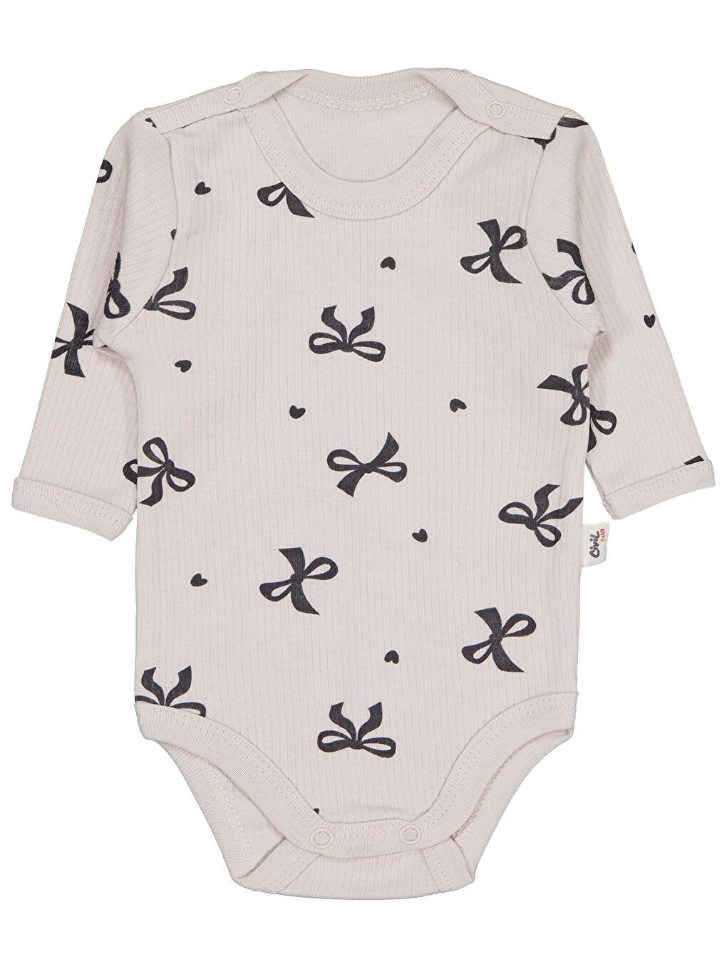 Baby Fiyonk 1-36 Ay Çıtçıtlı Badi - Bej 3-6 Ay