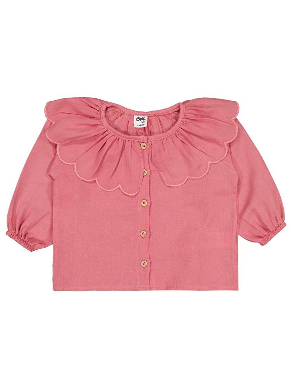 Kahverengi Baby Düz 6-18 Ay Gömlek - Turuncu 9-12 Ay