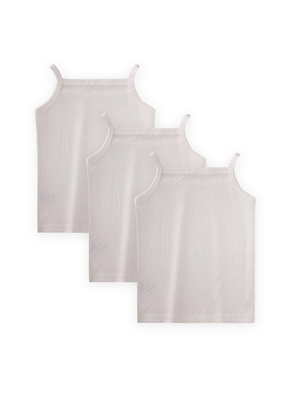 Üçlü İp Askılı Klimalı Atlet 2-9 Yaş Ekru-1