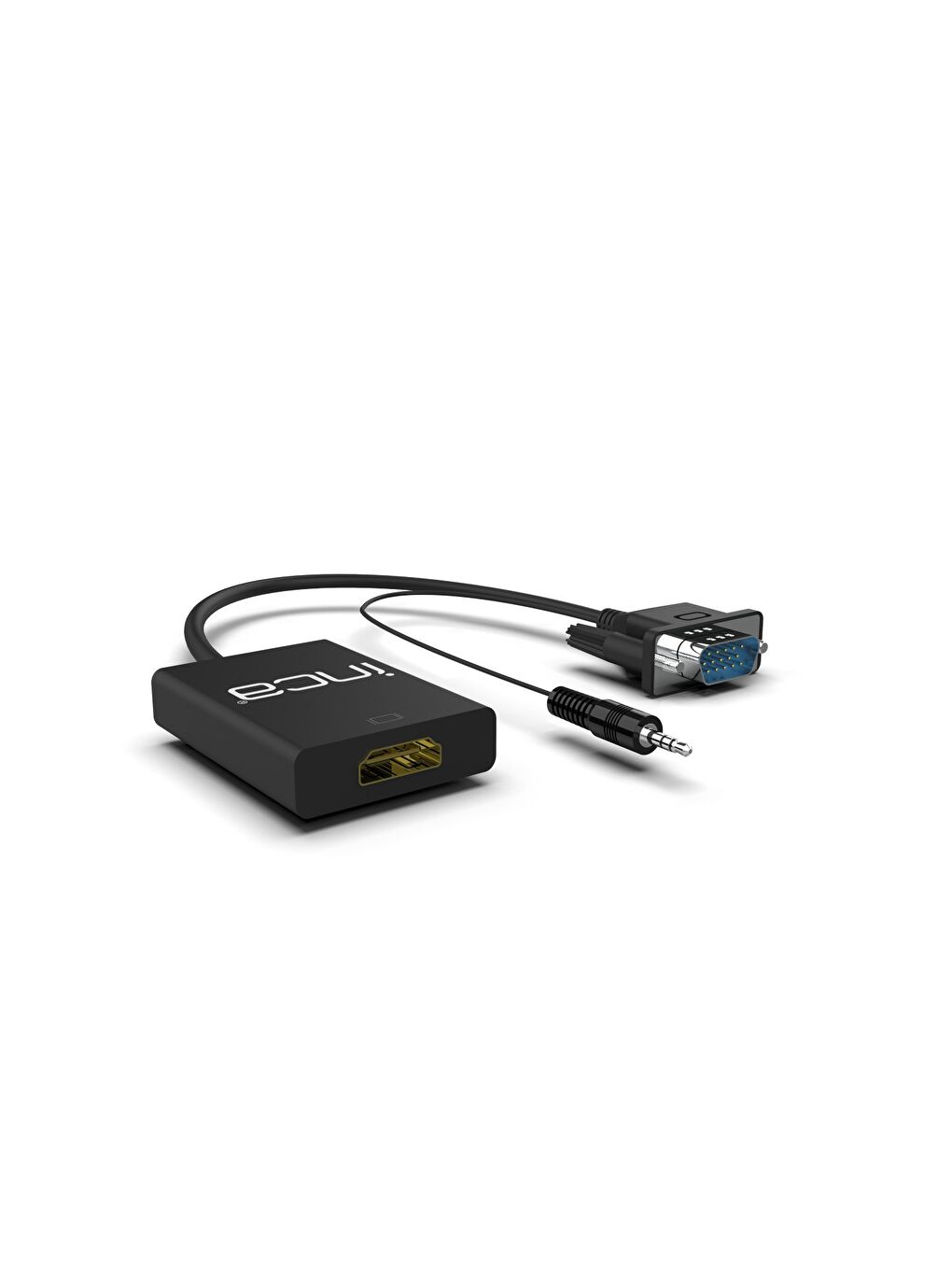 Inca Siyah VGA To HDMI Çevirici + USB Güç Adaptörü + Ses Kablosu (HDMI Dişi VGA Erkek ) IVTH-02