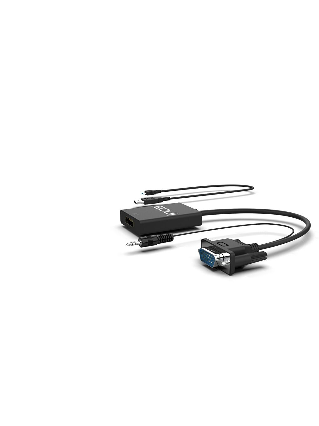 Inca Siyah VGA To HDMI Çevirici + USB Güç Adaptörü + Ses Kablosu (HDMI Dişi VGA Erkek ) IVTH-02 - 1