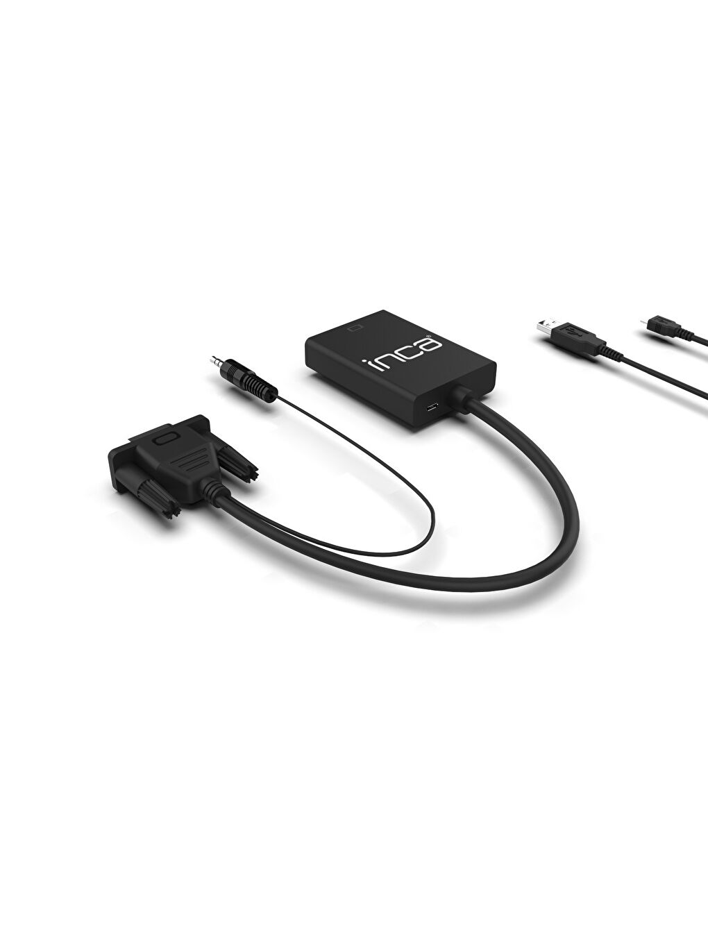 Inca Siyah VGA To HDMI Çevirici + USB Güç Adaptörü + Ses Kablosu (HDMI Dişi VGA Erkek ) IVTH-02 - 2