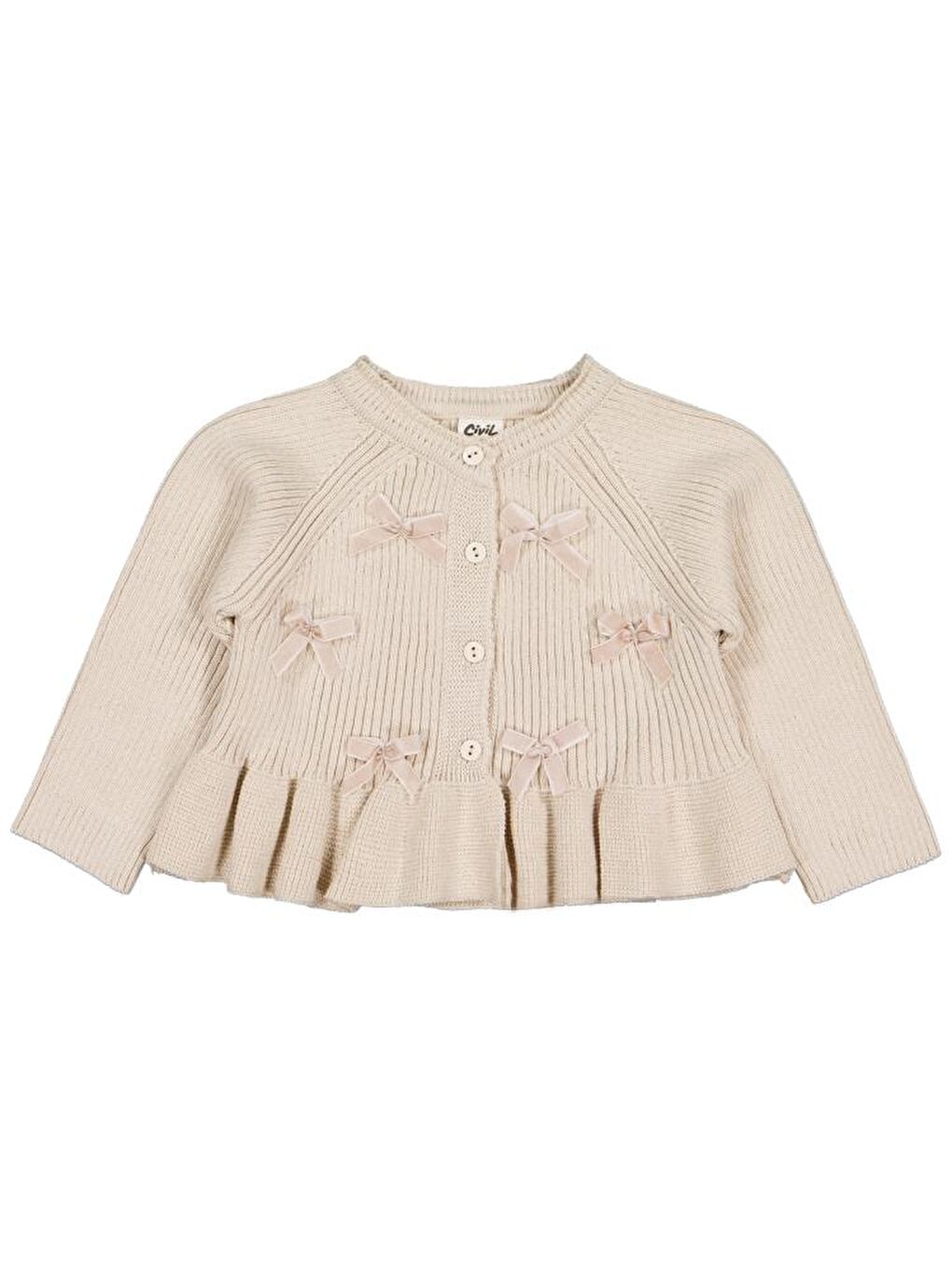 Baby Fiyonklu 6-18 Ay Hırka - Bej 6-9 Ay-1