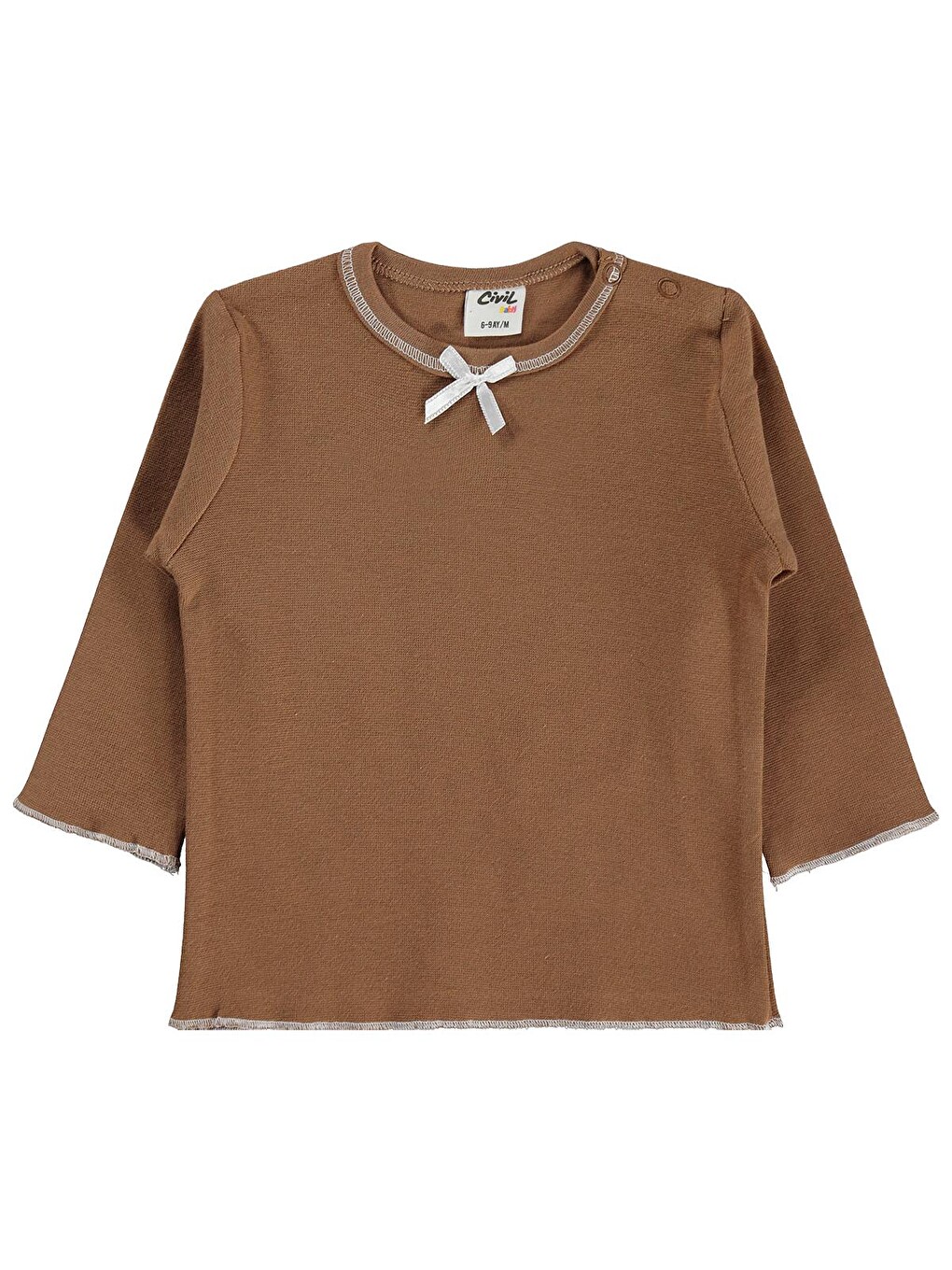 Kahverengi Baby Fiyonklu Düz 6-18 Ay Sweatshirt - Kahve