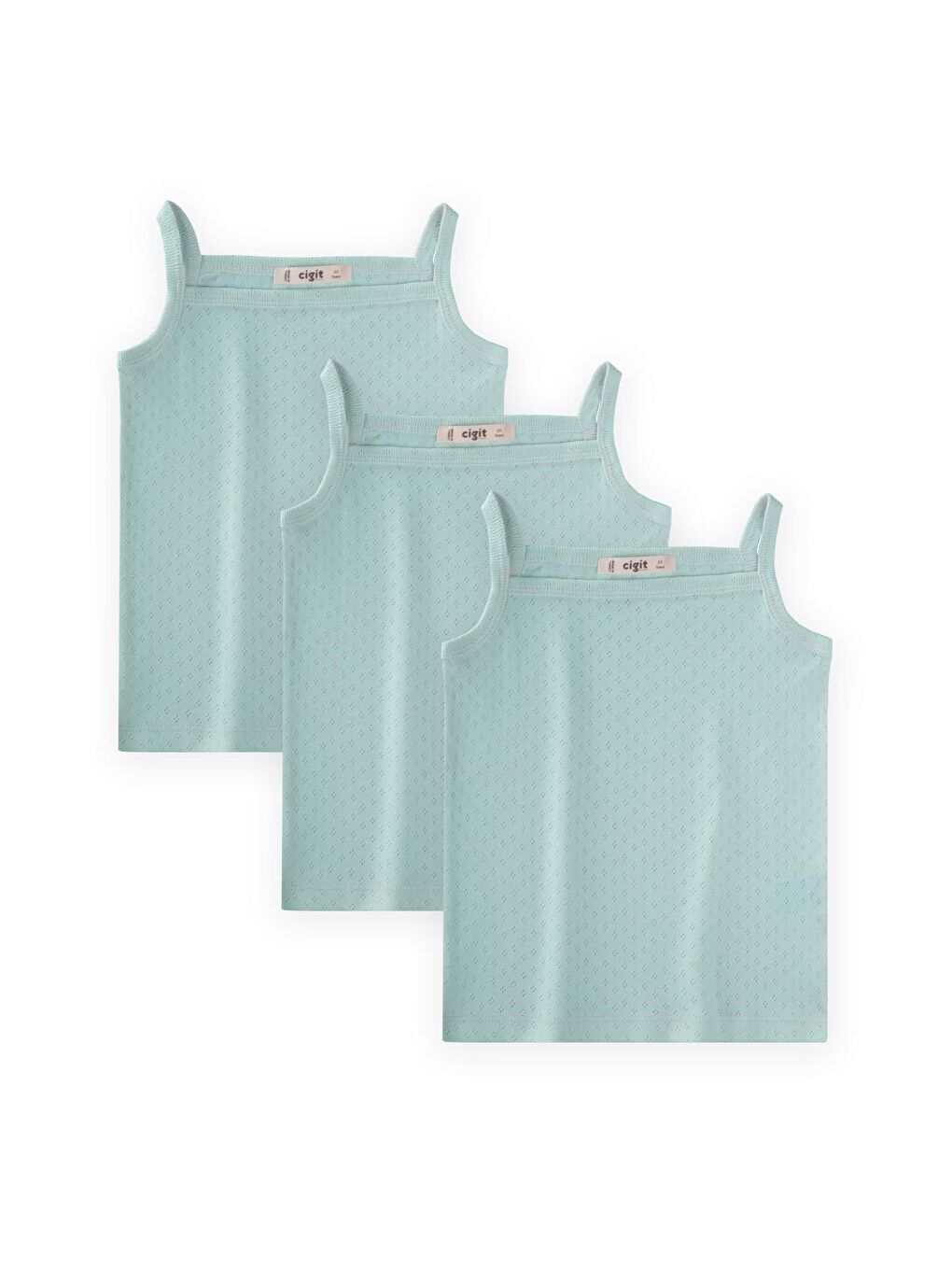 Üçlü İp Askılı Klimalı Atlet 2-9 Yaş Mint Yeşil