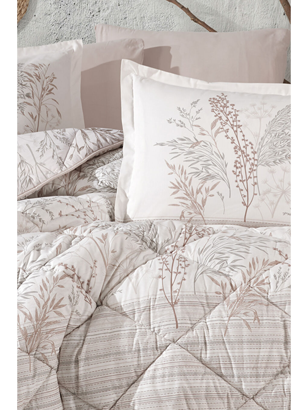 Bej Ranforce %100 Pamuk Battal Boy Uyku Seti 260x240 Cm Betina-2