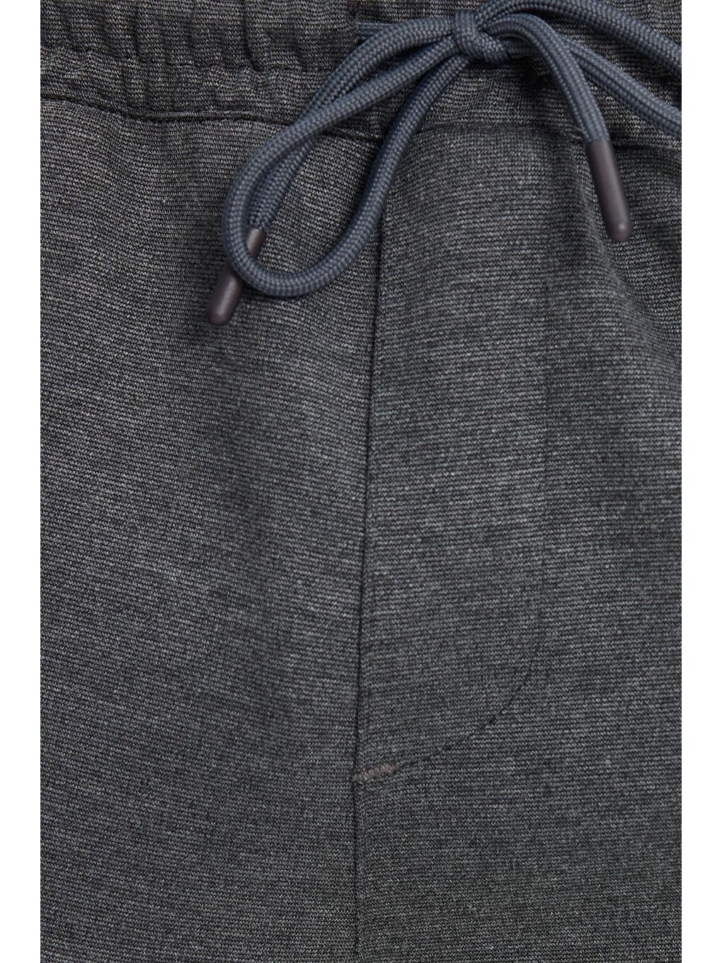 Erkek Regular Fit Klasik Kesim Beli Lastikli Bağcıklı Koyu Gri Jogger Pantolon-5