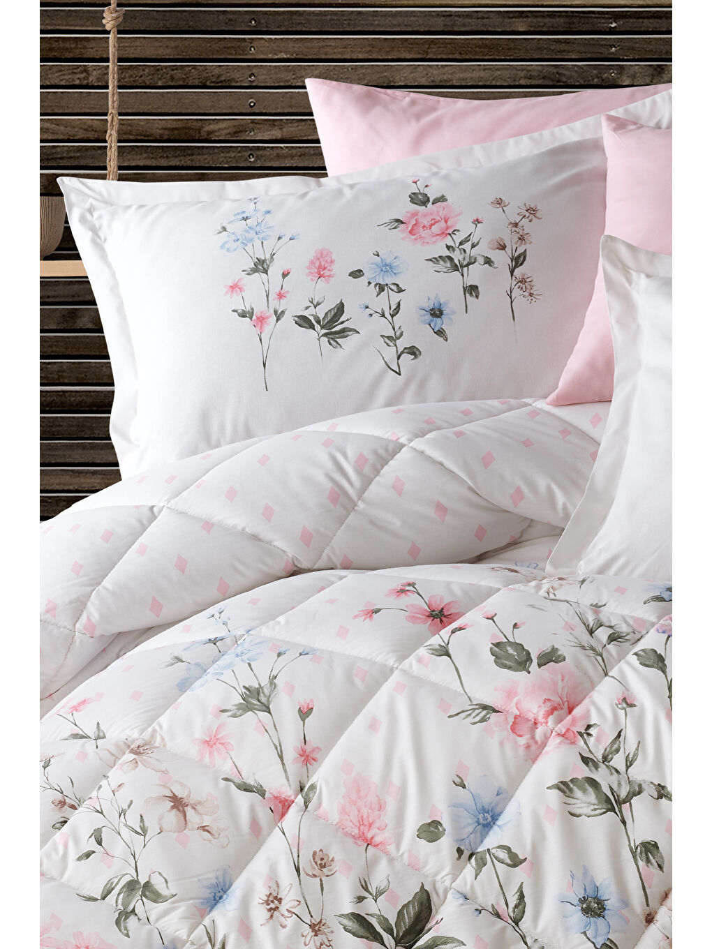 Pembe Ranforce %100 Pamuk Battal Boy Uyku Seti 260x240 Cm Palitra-1